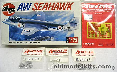 Airfix 1/72 AW Seahawk with Airwaves Photoetched Details and 3 Aeroclub Accessory Kits, 02097 plastic model kit